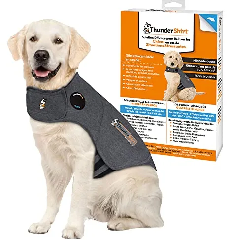 Thundershirt - Chaleco Relajante para Perros - Antiestrés, Ayuda a Reducir la ansiedad, Gris, XL