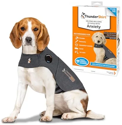 Thundershirt - Chaleco Relajante para Perros - Antiestrés, Ayuda a Reducir la ansiedad), Gris, M