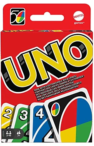 Mattel Games - UNO Original - Juego de Cartas Familiar - Clásico - Baraja Multicolor de 112 Cartas - De 2 a 10 Jugadores - para Niños y Adultos - Regalo para 7+ Años, W2087