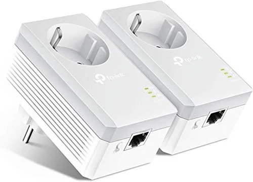 TP-Link Powerline Adapter Set TL-PA4010P Kit (600 Mbit/s, con Enchufe, Fast Ethernet LAN, Compatible con Todos los adaptadores HomePlug AV/AV2 Powerline, transmisión rápida de Datos)