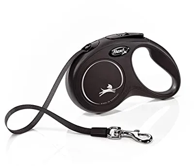 flexi® Classic S Cinta 5 m negro, correa extensible para perros hasta máx. 15 kg