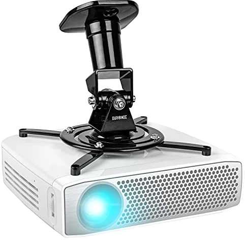 Duronic PB01XB Soporte para Proyector de Techo y Pared, Universal, Giratorio 360º y articulable hasta 180º, Carga Máx.10 kg, Cine en Casa, Videojuegos, Presentaciones, Color Negro