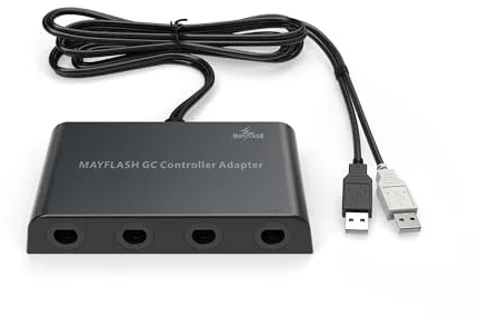 MAYFLASH Adaptador de Mando de Gamecube para Wii U, PC Windows y Switch/Switch 2, 4 Puertos