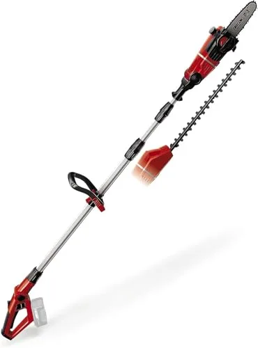 Einhell Herramienta multifunción de batería Power X Change, 200 W, 18 V, Cortasetos y Sierra eléctrica 2 en 1, Espada Oregon, Color Rojo, Sin Batería