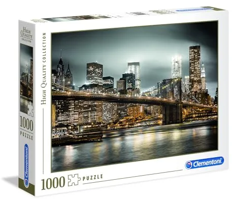 Clementoni Puzzle 1000 Piezas Paisaje Ciudad Nueva York Skyline, Puzzle Adulto New York (39366), Multicolor