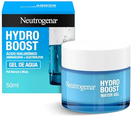 Neutrogena Hydro Boost Gel de agua (50 ml), gel hidratante facial con ácido hialurónico y aminoácidos, 72 horas de hidratación, fórmula no grasa, para piel normal o mixta
