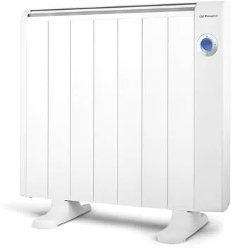 Orbegozo RRE 1310, Emisor térmico bajo consumo, 1300 W, 7 elementos reales, Aluminio, mando a distancia, funcionamiento programable, botón de desconexión total, pared o pie, color blanco