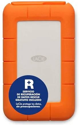 LaCie Rugged USB-C 2TB — antigolpes, USB‑C Disco duro externo portátil 2,5