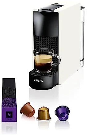 Nespresso Krups Essenza Mini XN1101PR5 - Cafetera Monodosis de Cápsulas Nespresso, Compacta, 19 Bares, Apagado Automático, Color Blanco