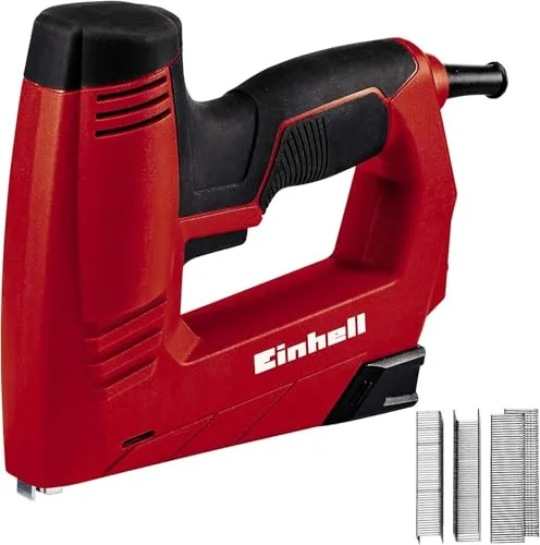 Einhell Grapadora eléctrica TC-EN 20 E (220-240 V, sopla a 20 como mínimo, incluye 1000 grapas y 500 clavos)