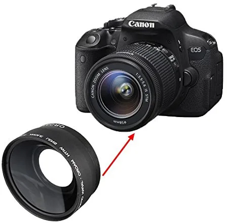 MASUNN 58 mm 0.45 X Gran Angular Lente De La Cámara Macro para Canon EOS 350D 400D 450D 500D 1000D 550D 600D 1100D DSLR