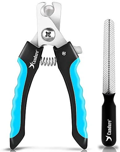 Candure Cortauñas para Perro y Gato con Mascota Protector de Seguridad - Acero Inoxidable Alicates Uñas Profesionales para Mascotas Perros, Gatos, Conejas y Veterinaria Utilizar 6