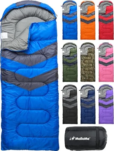 MalloMe Sacos de Dormir para Adultos y niños, 3-4 Estaciones, Saco de Dormir Ultraligero para mochileros, Clima frío y cálido, Ligero, Compacto, para Adultos, niñas y niños, Accesorios de Campamento