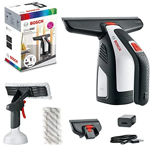 Bosch Limpiador de cristales a batería GlassVAC (para ventanas, azulejos, espejos y ducha, autonomía: aprox. 35 ventanas, en caja)