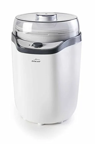 LACOR, 69246, Yogurtera, Tapa de Plastico, Vasos Aptos para Lavavajillas, 8 a 14 Horas Preparación, 20 W, Polipropilelo, Polipropileno, Blanco, Incluye Dos Contenedores 1,6 L y 1,8 L