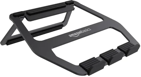 Amazon Basics Soporte de aluminio plegable para ordenadores portátiles con pantalla de 33 cm (13