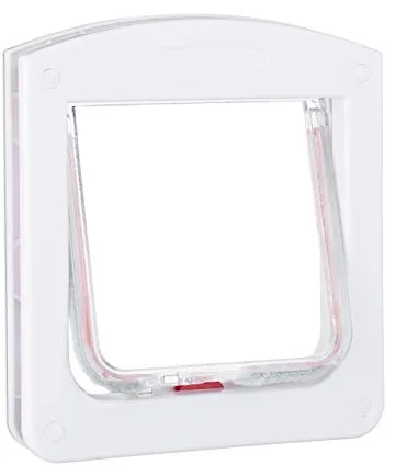 Relaxdays Gatera Magnética, Puerta para Gatos y Perros Pequeños, 4 Modos, Magnética, Plástico, 1 Ud., 22 x 20 cm, Blanco