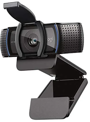 Logitech C920s HD Pro Webcam, Full HD 1080p/30fps, Video-Llamadas, Audio Nítido, Corrección de Iluminación Automática, PC/Mac/Portátil/Tablet/Xbox, Funcionan con Teams, Google Meet, Zoom