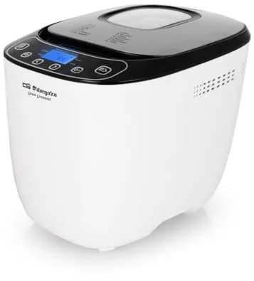 Orbegozo MHP 3500 – Panificadora automática, 12 programas preconfigurados, temporizador, pantalla LCD, cubeta antiadherente, incluye recetario, 550 W