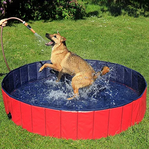 lionto Piscina plegable para perros bañera para perros piscina mascotas, Piscina para niños (L) 160 cm