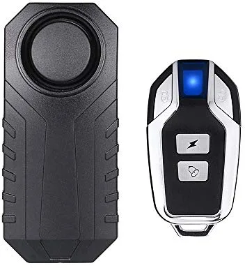 Mengshen Alarma Inalámbrica De Motocicleta/Bicicleta, Alarma De Seguridad Antirrobo con Control Remoto, IP55 A Prueba De Agua, 113 dB Súper Fuerte (Negro)