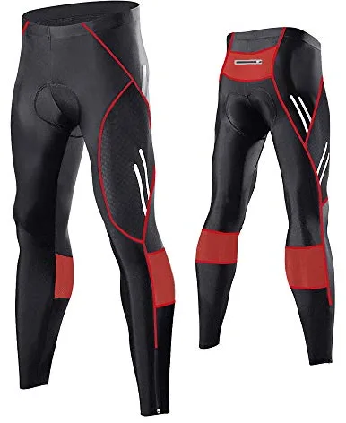 MEETWEE Hombres Pantalones de Ciclismo, Transpirable Bicicleta con 3D Gel Acolchado MTB Ciclismo Pantalones Largos