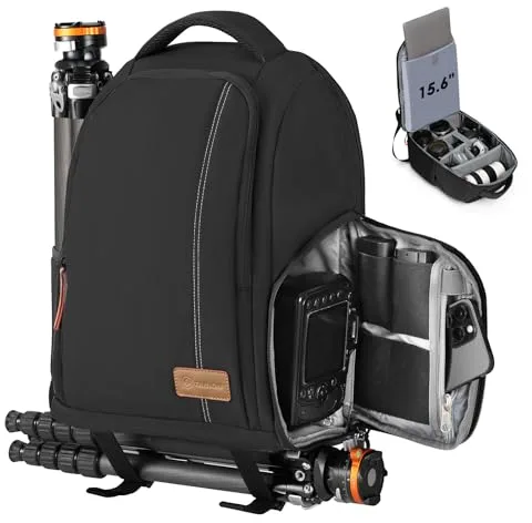 TARION TB-04 Mochila Camara y Portatil Mochila Fotografia para Ordenador Laptop 15” Camara Reflex Mochila Camara Pequeña