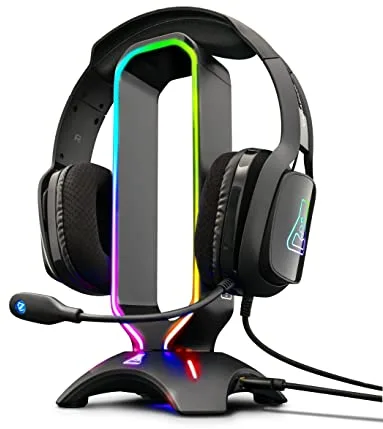 The G-Lab K-Stand Radon Soporte Gaming para Cascos – Retroiluminación RGB, USB HUB 2 x 2.0, Base Anti-Deslizante – Stand Universal para PC PS5 Xbox One Nintendo Switch Soporte Cascos - Nuevo