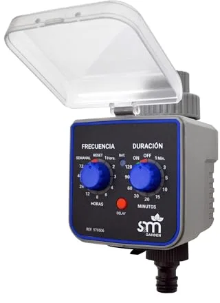S&M 590054 Programador de Grifo de 1 Salida para riego automático H-M, Color Gris/Negro, 3/4