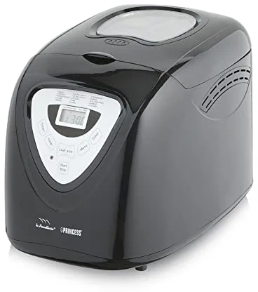 Princess 152009 Panificadora Completamente automática óptimo para dietas Especiales y alergias, Gluten, 15 programas, Temporizador Digital, Capacidad de 900 Gramos, Negra, 18/8 Stainless Steel, Negro