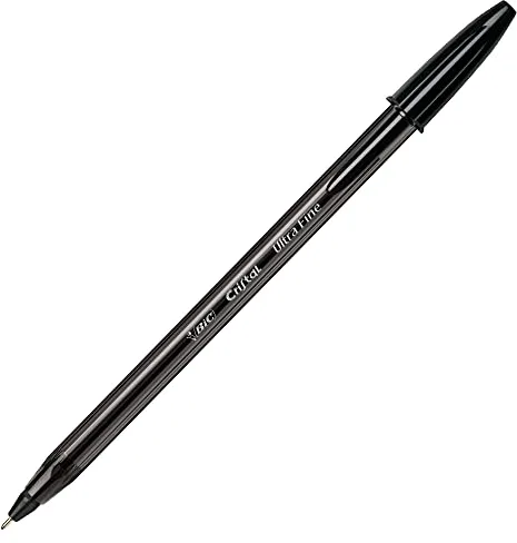 BIC Cristal Exact Bolígrafos Punta Fina (0,7 mm) - Negro, Caja de 20 Uds.