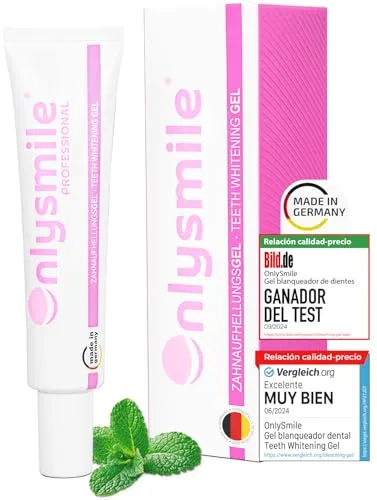 OnlySmile Gel Blanqueador Dental Profesional – Producto Favorito 2024-2025 – Compatible con Férulas y Dispositivos LED – Blanqueamiento Dental : Dientes Blancos hasta 9 Tonos – Teeth Whitening Gel