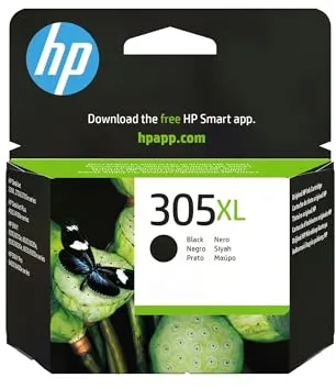 HP 305XL Negro, 3YM62AE, Cartucho Original de 240 Páginas, Alta Capacidad, Compatible con Impresoras DeskJet Series 2700, 4100 y Envy Series 6020, 6030, 6420 y 6430