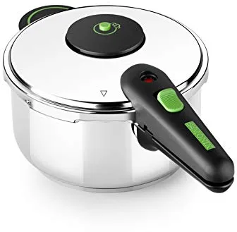 MONIX Presto Olla a presión 4L, de acero inoxidable 18/10, apta para todo tipo de cocinas incluso inducción