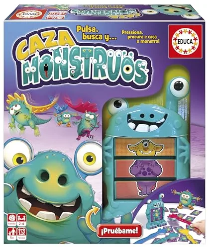 Educa - Caza Monstruos | Juego de Mesa Infantil de Agilidad Visual y Rapidez | Juguete Educativo Recomendado a Partir de 5 años (18861)