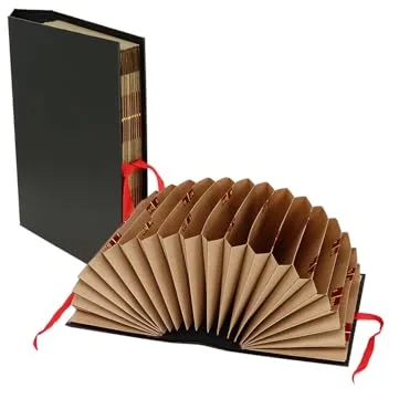 Grafoplas - Carpeta Acordeón para Documentos A5, Negro, 19 Bolsillos, Indicador Alfanumérico, Cubierta Rígida, Tamaño Cuarto, 26.5 x 19.5 cm, Lomo 10 cm, 1 unidad, Serie Pokf