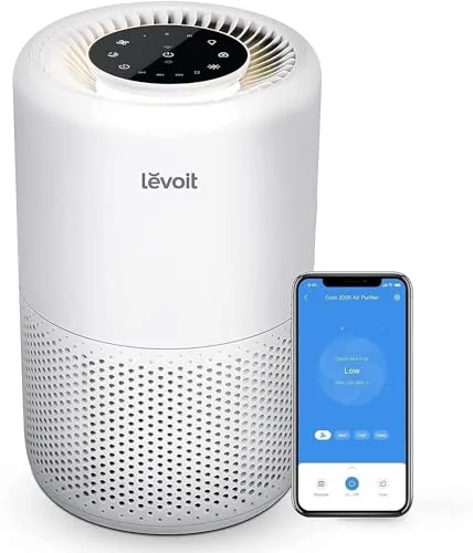 LEVOIT Purificador de Aire Inteligente, Filtro HEPA, Control por Alexa, Silencio Modo Sueño inferior a 24dB, Elimina 99,97% de Alergia Polen Olor y Caspa de Mascota,Blanco