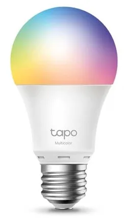 Tapo – Bombilla LED multicolor inteligente Wi-Fi, casquillo E27, compatible con Alexa y Google Home, 806 lúmenes, 8.3W, sin necesidad de concentrador, control remoto/app