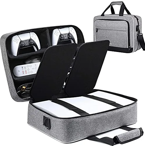 ZtotopCases para Estuche de Transporte, Compatible con la Consola y Disk/Digital Edition, Bolso para Controlador y Juegos, Auriculares para Juegos, Base de Consola y Accesorios - Gris