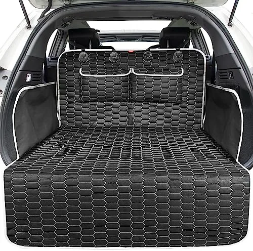 Oasser Protector Maletero Coche Perro 185x103cm con 2 Bolsillos, 600D Impermeable Antideslizante Antipolvo con Protección Lateral y Parachoques, Fácil de Limpiar, Universal para Coches y SUV