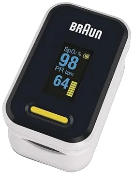 Braun YK-81CEU - Pulsioxímetro Braun 1 (Saturación de Oxígeno, Niveles de Oxígeno en Sangre, Dispositivo Médico Certificado Clínicamente Preciso) Yk-81Ceu