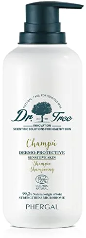 Dr. Tree | Champú Dermoprotector Cueros Cabelludos Sensibles | Limpieza, Brillo y Fuerza | Refuerza el Microbioma | 99% Ingredientes Naturales | 400ml