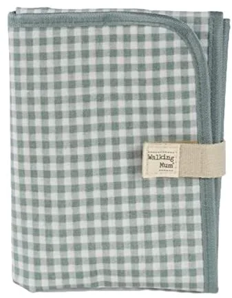 Walking Mum. Cambiador de Bebé I Love Vichy. Diseño portátil y plegable. Fácil de guardar en el bolso maternal. Color Verde. Medidas 18X27X4 cm, 1 Unidad (Paquete de 1)