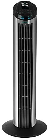 Cecotec Ventilador de Torre Digital con Temporizador y Mando a Distancia EnergySilence 890 Skyline. 50 W, 30'' (76cm) de Altura, Oscilación, Motor de Cobre, 3 Velocidades, 3 Modos, Negro