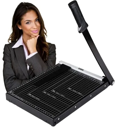 Ediesi, Guillotina de Papel, Cizalla, A4, Cortador de Papel, Profesional, Manual, Máxima Precisión, con Imán para una Sujeción Mejorada, 4 Colores Disponibles (Negro)