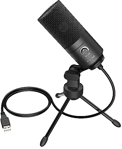 FIFINE Micrófono USB, PC Micrófono de Metal de Condensador para Grabación en Ordenadores, Estudio de Grabación de Cardioide, Voice Overs, Transmisión en Streaming y Videos - Trabajando en Línea