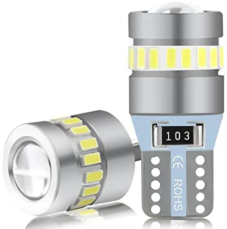 Briteye Bombillas T10 W5W LED 6000K Luz Blanca Bombilla Posición LED Matricula LED (2pcs)