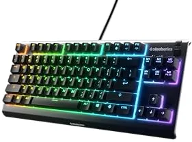 SteelSeries Apex 3 TKL - Teclado Gaming - Factor forma compacto TKL de esports - Iluminación RGB de 8 zonas - Teclado americano (QWERTY)