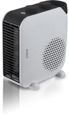 SOGO Calefactor Bajo Consumo - Calefactor Baño Compacto con 2 Niveles de Calor 1000W/2000W - Calefactor Eléctrico Portátil con Protección Sobrecarga y Asa - Ideal para Hogar Cocina y Comedor