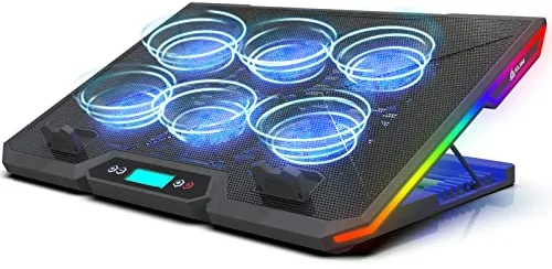 KLIM Glacier - Base refrigeradora portátil de 6 Ventiladores - Nuevo - Iluminación RGB - 11